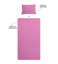 S-Mall Bebek Çarşafı 60x120 ve Yastık Kılıfı 35x45 - Pembe