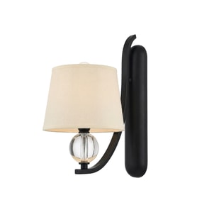 Avonni AP-1597-1BSY-S Siyah Boya Aplik E27 Metal Cam H: 32 cm, WxD: 22x10 cm