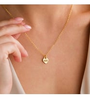 Kişiye Özel Kalp Kilit Melek Numarası Kolye 925K Gümüş (Gold)