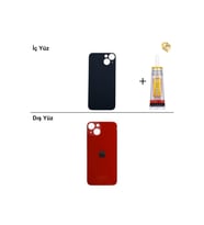 iPhone 13 Kırmızı Arka Kapak Arka Cam Batarya Kapağı Lazer Kesim Kapak Pil Kapağı + B-7000 Yapıştırıcı