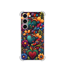 PrintiFy Samsung Galaxy S23 Plus ile Uyumlu Düşlerin Dansı Serisi Çiçeklerin Dansı Tasarımlı Uv Baskılı Köşe Korumalı Antişok Kılıf