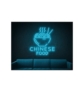CHINESE FOOD Yazılı ve Şekilli Neon Tabela