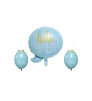 Hello Baby 3’lü Set Folyo Balon (Mavi)