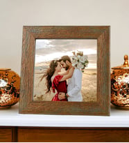10x10 Mini Pola Kare Çerçeve Solmaz Fotoğraf Baskılı (KAHVE-BRONZ)