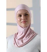 Pratik Boyunluklu Geçmeli Büyük Tesettür Bone - Pembe