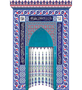 Armada Çini 180x290 KS-26 Laleli Çini Mescit Mihrap Cami Mihrapları