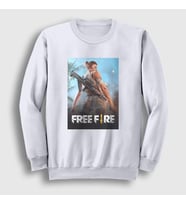 Presmono Unisex Beyaz Cover Free Fire Sweatshirt 232621tt