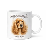 İsme Özel Cocker Spaniel Desenli Kupa Bardak Köpek Severlere Hediye