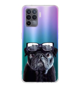 PrintiFy Oppo Reno 5 Lite ile Uyumlu Köpek 3 Kamera Korumalı Şeffaf Kılıf