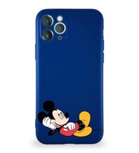 Apple iPhone 11 Pro Soft Premier Kapak Mickey Mouse-F Tasarımlı Silikon Kılıf - Lacivert (Şeffaf)