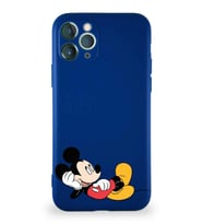 Apple iPhone 11 Pro Soft Premier Kapak Mickey Mouse-F Tasarımlı Silikon Kılıf - Lacivert (Şeffaf)