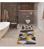 Banyo Halısı Ikili Klozet Takımı Kaymaz Tabanlı Banyo Paspas Takımı (Karışık)