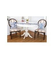 Vista Baskılı Kumaş Kreme Mavi Runner Kırlent Seti 3 Parça 45X45 Cm 1372