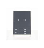 Arges Gardrop 5 Raflı 5 Çekmeceli Tek Askılı 132x30x195 Aytaşı-Antrasit