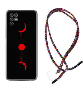 INFINIX Note 11 Pro Note 10 Hot 9 Play Kılıf Boyun Asklı Rasta Silikon Red Moon 1710