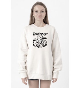 Friday The 13th Halloween Beyaz Kadın 2ip Sweatshirt