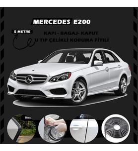 Mercedes E200 Oto Araç Kapı Koruma Fitili 5metre Parlak Siyah Renk