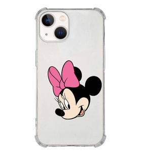 Apple iPhone 13 Mini Uyumlu Köşe Korumalı Antişok  Kapak Minnie Mouse Tasarımlı Şeffaf  Kılıf
