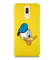 Huawei Mate 10 Lite Soft Premier Kapak Donald Duck-F Tasarımlı Silikon Kılıf - Sarı (Şeffaf)