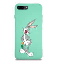 Apple iPhone 8 Plus Uyumlu Lansman Kılıf Bugs Bunny Tasarımlı Altı Kapalı İçi Kadife Kaplı  Kapak (Şeffaf)