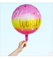 Hello World Baby Folyo Balon, 45cm - Pembe