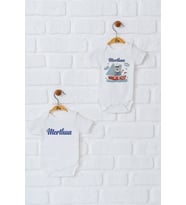 Pia Baby Premium %100 Pamuk İsme Özel Organik Baskılı İkili Set Çıtçıtlı Bebek Body Zıbın Modelleri 5084-17 (Ekru)
