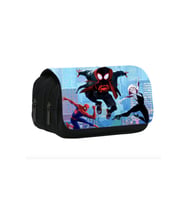Miles Morales Spiderman Çift Fermuarlı Büyük Boy Kalem Kutusu (Siyah)