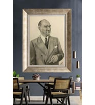 Gümüş Çerçeveli Atatürk Tablo ds312