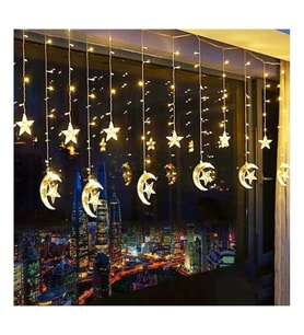 pilelistore Ay Yıldız Perde Led Günışığı Fişli