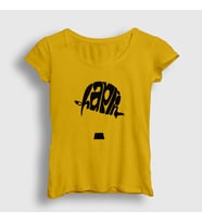 Presmono Kadın Sarı Hat Charlie Chaplin T-Shirt 155378tt (Sarı)