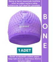 #Bone Su Sızdırmaz Esnek Yumuşak Silikon Havuz Deniz Yüzme Kulağa Su Geçirmez Büyük Beden Saç Bonesi
