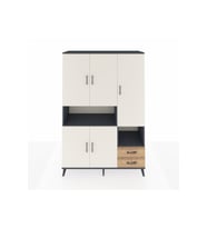 Hyperion Dolap 10 Raflı 2 Çekmeceli 5 Kapaklı 132x44x195 Antrasit-Aytaşı/Çam