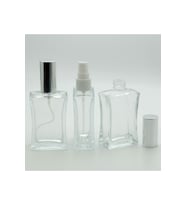 PARFÜM ŞİŞESİ 50 ML (2 ADET) İÇBÜKEY GRİ KAPAK PLASTİK VALF BOŞ ŞİŞE