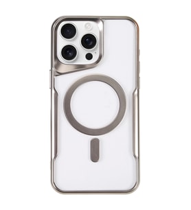 iPhone 16 Pro Max Kılıf Boyi Magsafe Silikon Kapak - Gümüş