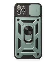 iPhone 11 Pro Kılıf Pars Lens Yüzüklü Silikon - Yeşil