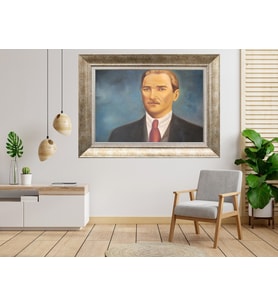 Gümüş Çerçeveli Atatürk Tablo a604