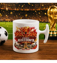 BK Gift Kuzey Mekadonya Taraftar Temalı Dünya Futbol Kupası Tasarımlı Hammer Kupa Bardak-3
