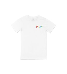 Play Cep Logo Tasarımlı Beyaz Tişört
