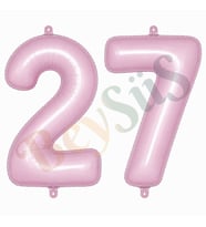 27 Rakam Folyo Balon pembe Rengi (76 cm)