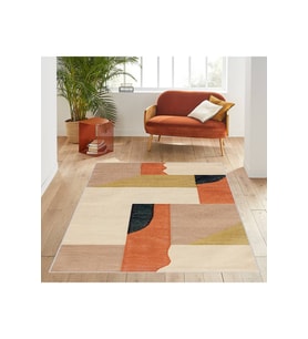 Rovigo Home Dijital Baskı Yıkanabilir Kaymaz Taban Salon Halısı RVG0587 (Turuncu)