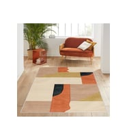 Rovigo Home Dijital Baskı Yıkanabilir Kaymaz Taban Salon Halısı RVG0587 (Turuncu)