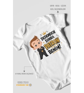 Dedemden sonra patron benim! Kısa Kollu Bebek Body %100 Pamuk