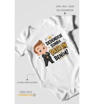 Dedemden sonra patron benim! Kısa Kollu Bebek Body %100 Pamuk