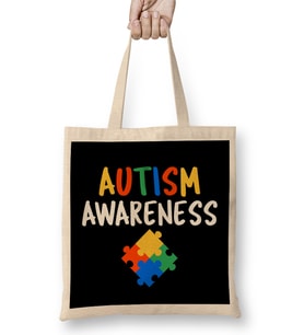 Cute Autism Awareness Colorful Puzzle Bez Çanta Uzun Saplı