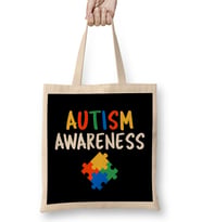 Cute Autism Awareness Colorful Puzzle Bez Çanta Uzun Saplı