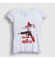 Presmono Kadın Beyaz i am Bruce Lee T-Shirt 256813tt