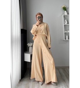 kadın tunik pantolon ikili tesettür takım NMS052