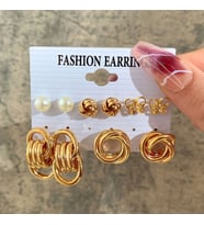 Chavin 5 Çift Gold Halka Kelebek Bayan Küpe Seti ev23sr