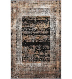 Eliana Home Baskılı, Yıkanabilir Kaymaz Taban Salon Halısı LNA0517 100x150 cm (Kahverengi)
