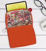 BK Gift Modern Soyut Tasarımlı Taşınabilir Koruyucu Tablet Kılıfı & Organizer Çanta - Turuncu-7